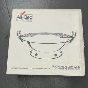 All-Clad Round Bottom Stainless Wok with Fire Ring and Rack - NEW IN BOX